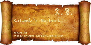 Kalamár Norbert névjegykártya
