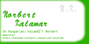 norbert kalamar business card